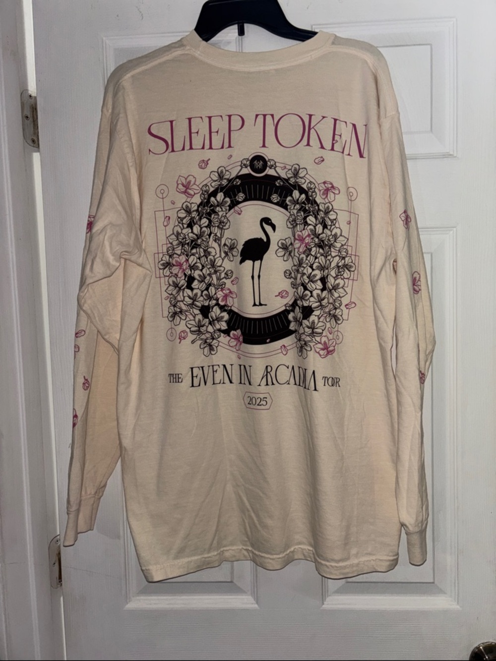 Sleep Token 'Even In Arcadia Tour' Long Sleeve Tee - Cream & Pink